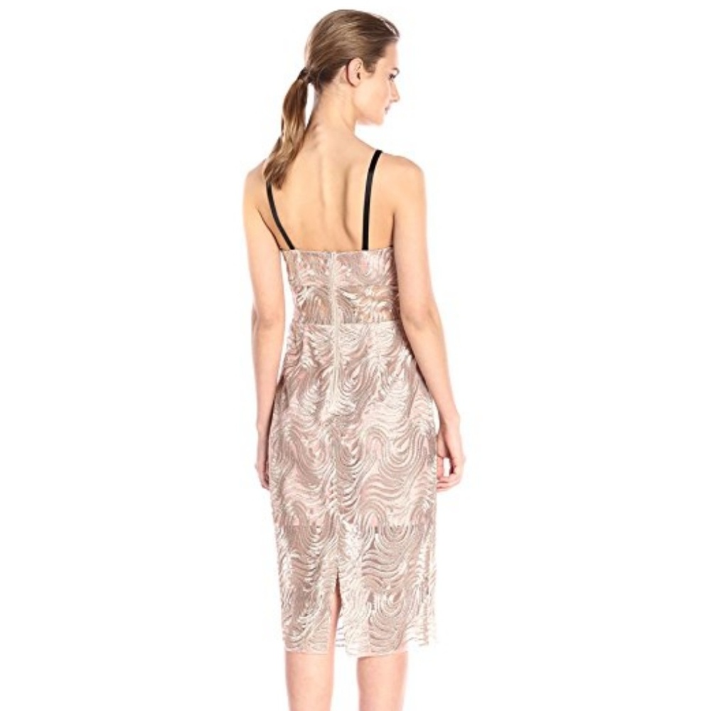 Rose Gold Printed Sheath Dress - Picture 2 of 6